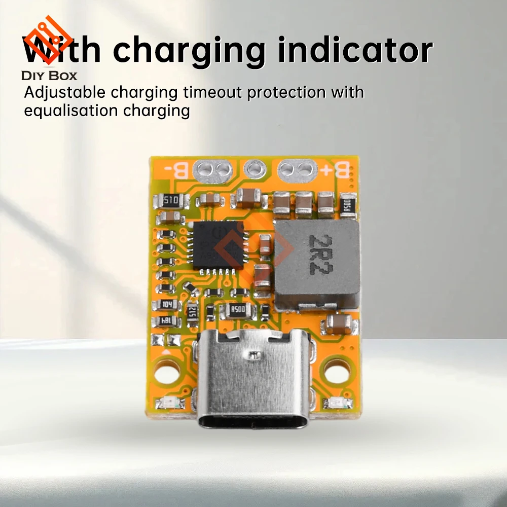 2S 3S BMS Mini Lithium-ion 18650 Battery Charging Boost Converter Module Type-C QC Fast Charge Board With Balanced/Indicator