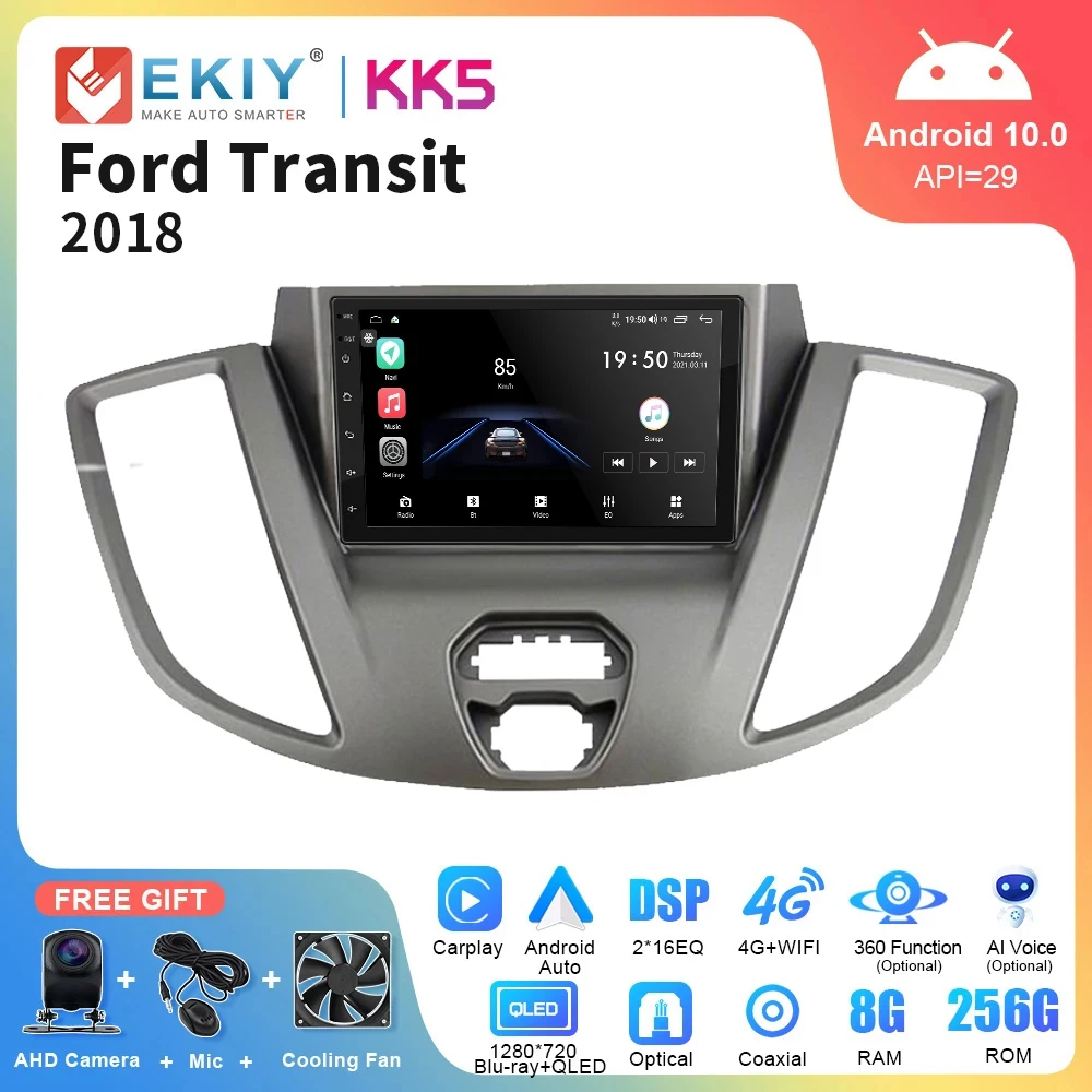 

EKIY KK5 7'' 8G 128G For Ford Transit 2018 Stereo Car Radio DSP Carplay Multimedia Video Player Navigation 4G Autoradio 2Din DVD