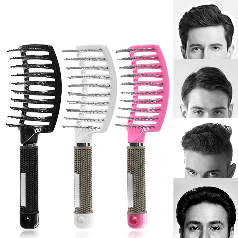 Hair Scalp Massage Comb Nylon Hairbrush Anti-Static Wet Curly Detangle Hair Brush Girls Salon Hairdressing Styling Brush Tool