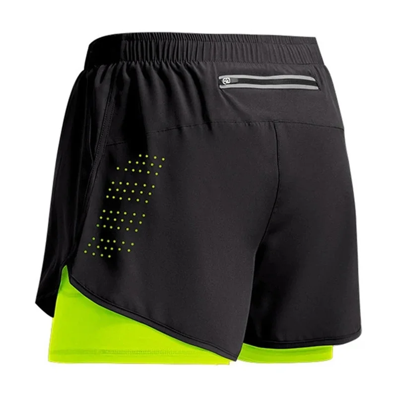 Men's 2 in 1 Running Shorts Quick Dry Lightweight Gym Workout Shorts with Pockets Breathable Athletic Shorts for Jogging Trainin