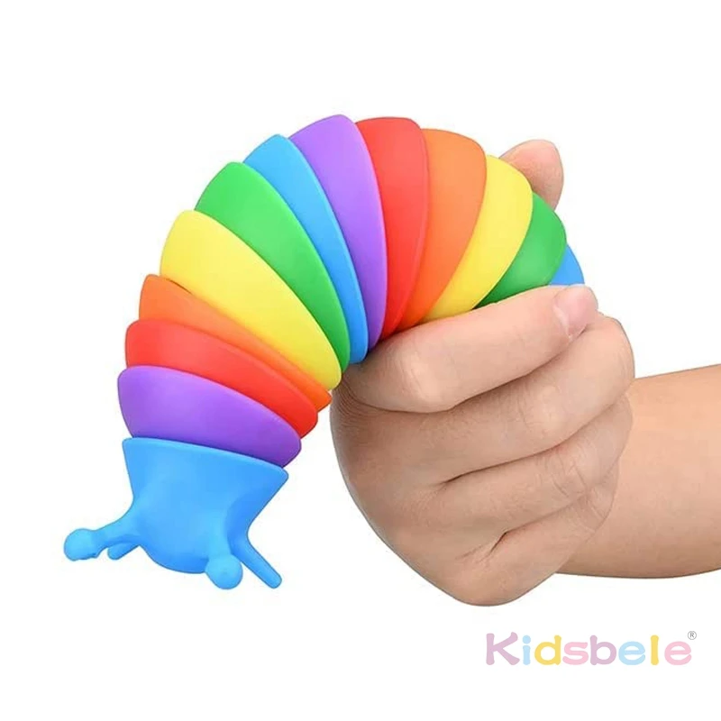 أطفال ملون الحسية سبيكة تململ لعبة أطراف الأصابع الغزل الضغط لعبة هدايا حفلة عيد ميلاد سبيكة كاتربيلر لعبة الضغط #3
