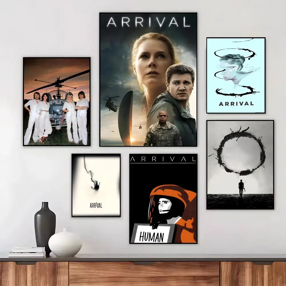 A-Arrival Science Fiction Movie Poster Wall Art Printed Decor Sticker Stylish Home Gift for Living Room Bedroom Corridor Cafe