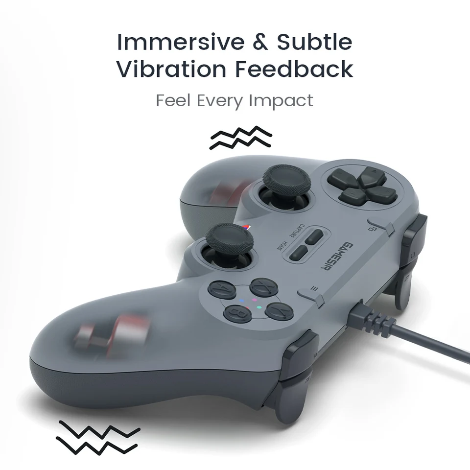 GameSir Tegenaria Lite T3 Lite Control con Cable con Joysticks Hall Effect y Frecuencia de 1000Hz Diseño Retro para PC Switch iOS 8