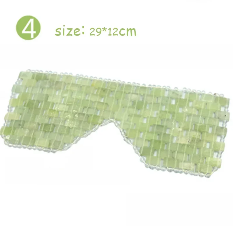 Natural Jade Eye Mask Curtain Face Massager Sleep Mask Stone Massage Wrinkle Remove Jade Cold Therapy Beauty  Care Tool With Box