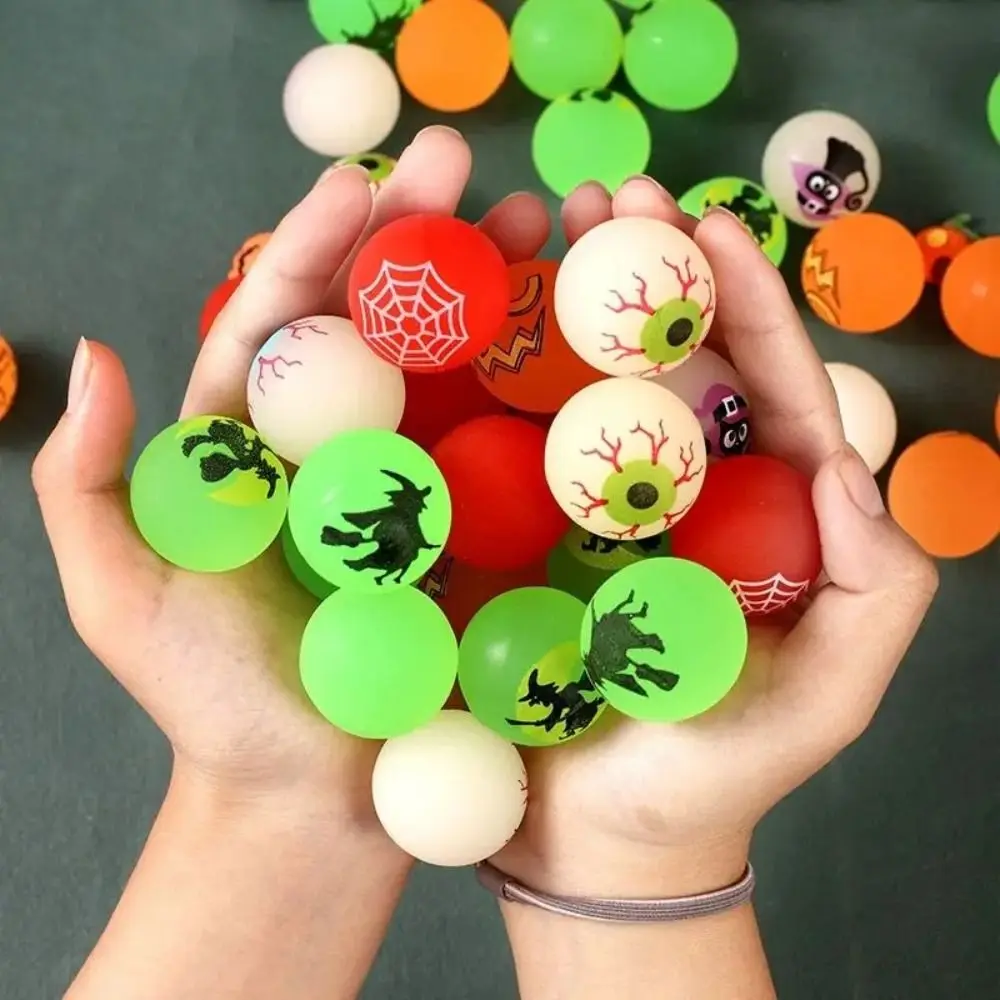 10 Stück/Set im Dunkeln leuchtende Halloween-Hüpfbälle, gruselige 32-mm-Hüpfbälle, lustige, dehnbare Augäpfel, leuchtende Hüpfbälle, Geschenke
