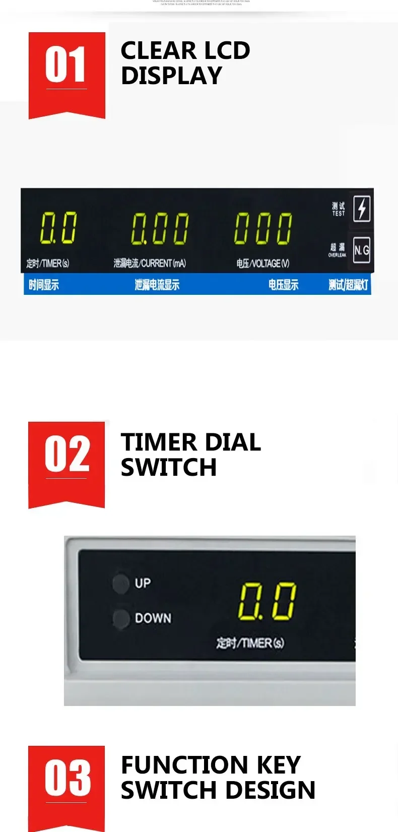 Тестер тока утечки 0-250 В RK2675WM/AM 0,03-2 мА/20 мА 500 ВА