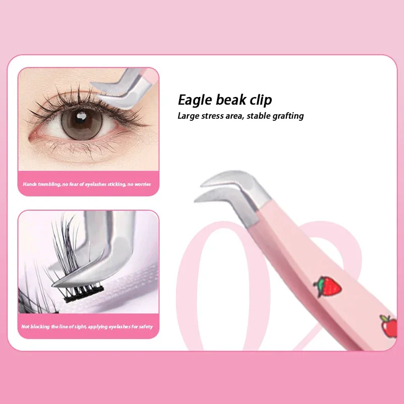 False Eyelash Tweezer Stainless Steel Needle Curved Strip Antistatic 3D Eyelash 7 Type Of Eyelash Extension Tweezer Makeup Tools