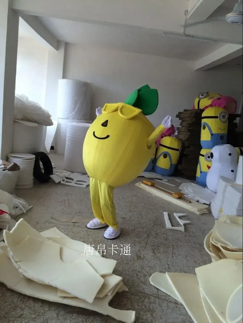Christmas Yellow Lemon Mascot Costumes Fruit Mascot Costumes Halloween Costumes Chirstmas Party Adult Size Fancy Dress