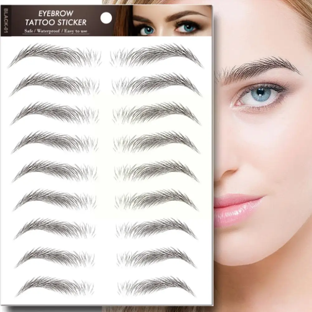 Brow Sticker 6D Long Lasting Makeup False Eyebrows Stickers Hair-liked Authentic Tattoo Natural Eyebrow Sticker Water-based J4D9