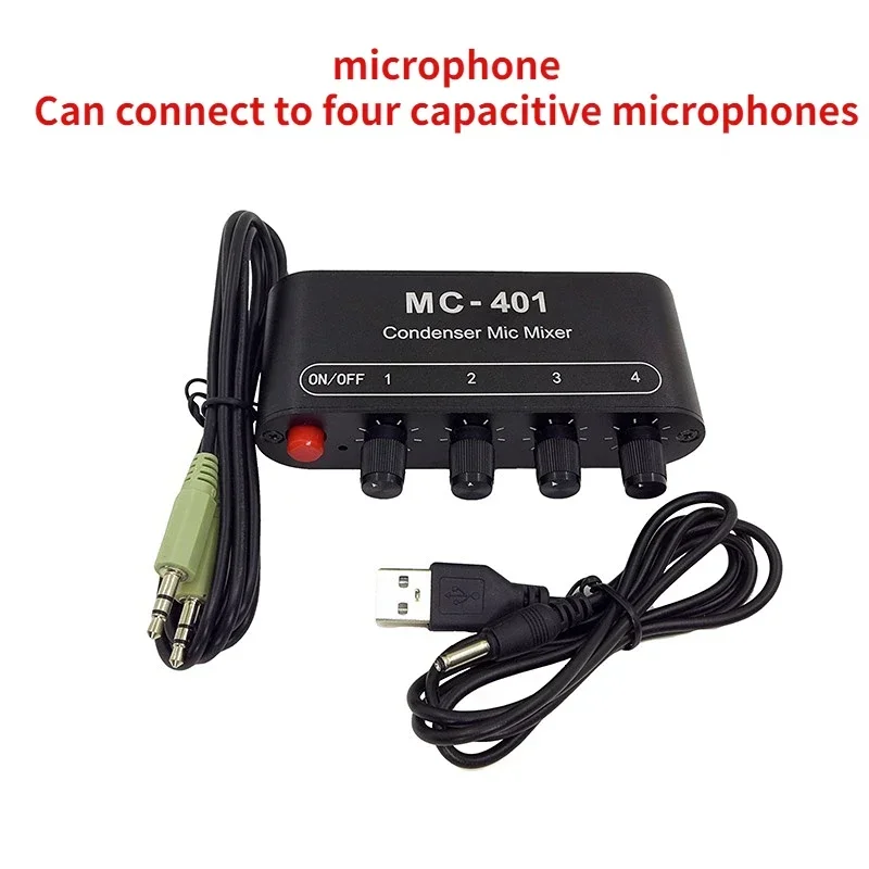 ライブサウンドカード-コンデンサーマイク拡張-4-in-1-ミキシングおよびマルチマイクセット-ライン増幅