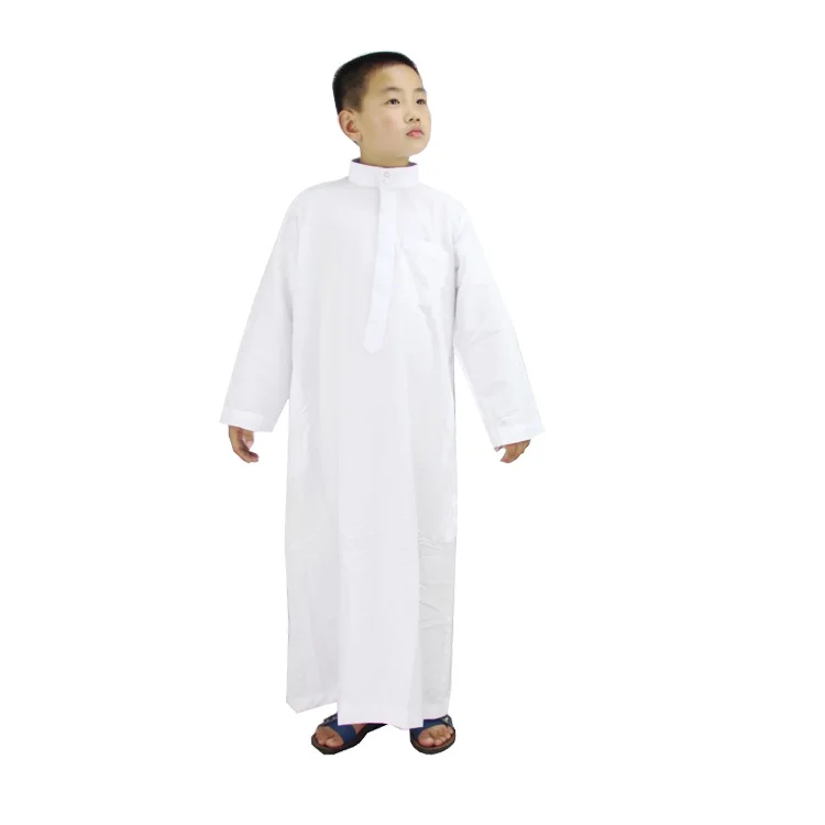 Nuovo arrivo Medio Oriente Dubai Musulmano Teen Boy Robe Bambini islamici Abbigliamento ricamato Thobe moda musulmana