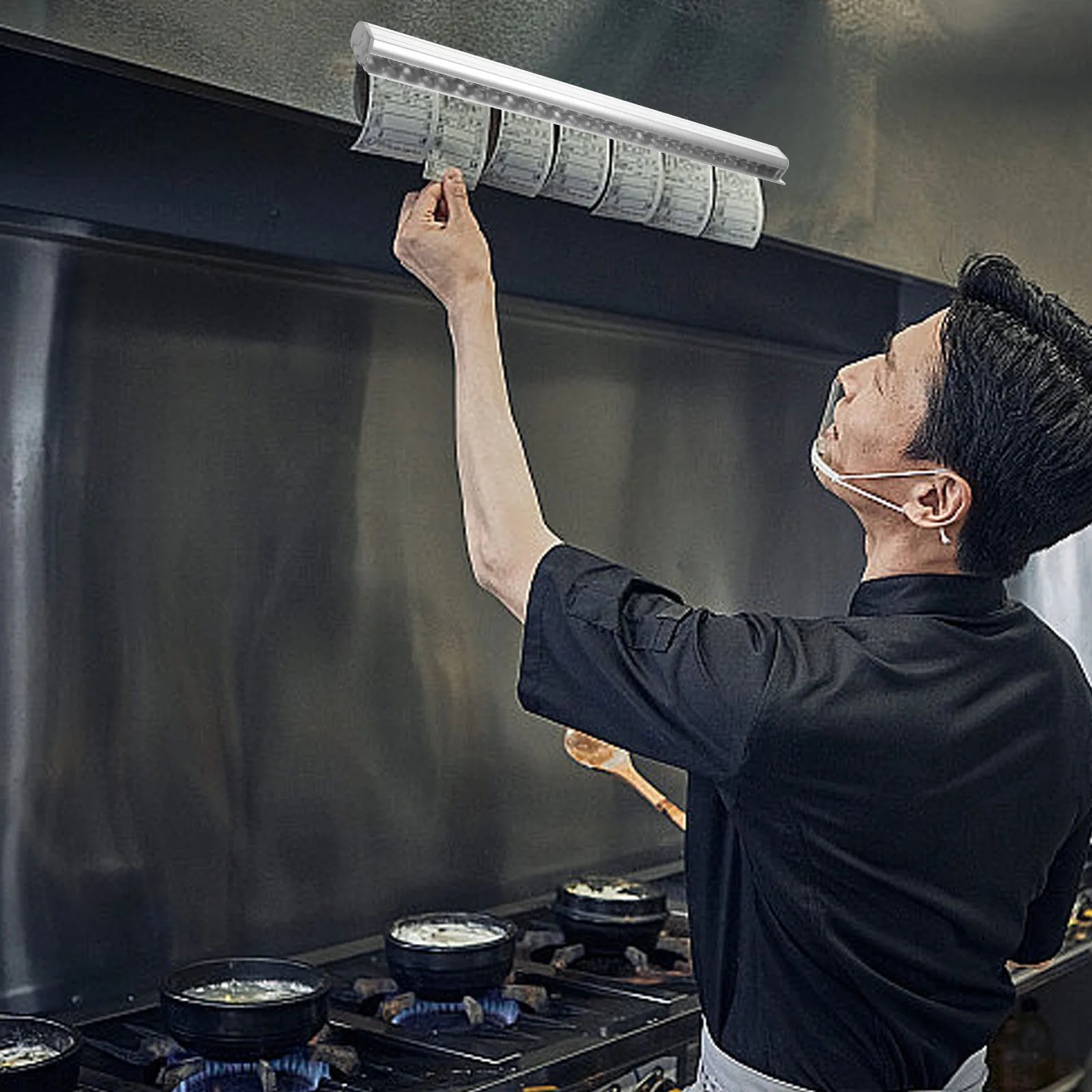 

1pcs 40Cm Slide Ticket Rack For Restaurant Aluminum Ticket Holder Receipt Organizer Kitchen Check Holder Food Order Rack