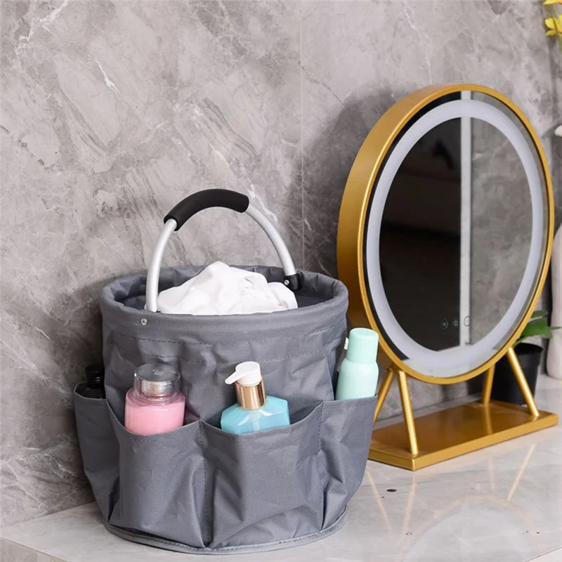 

RTSHE-Portable Storage Bag Portable Picnic Basket Outdoor Camping Garden Handle Picnic Khaki