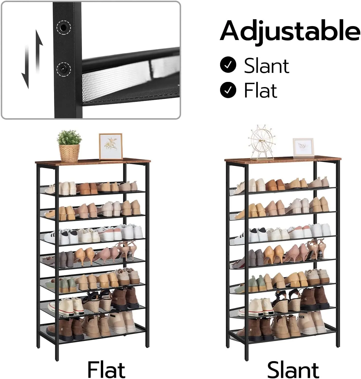 Shoe Rack, Large Capacity Shoe Shelf, Shoe Storage Organizer for 21-28 Pairs of Shoes