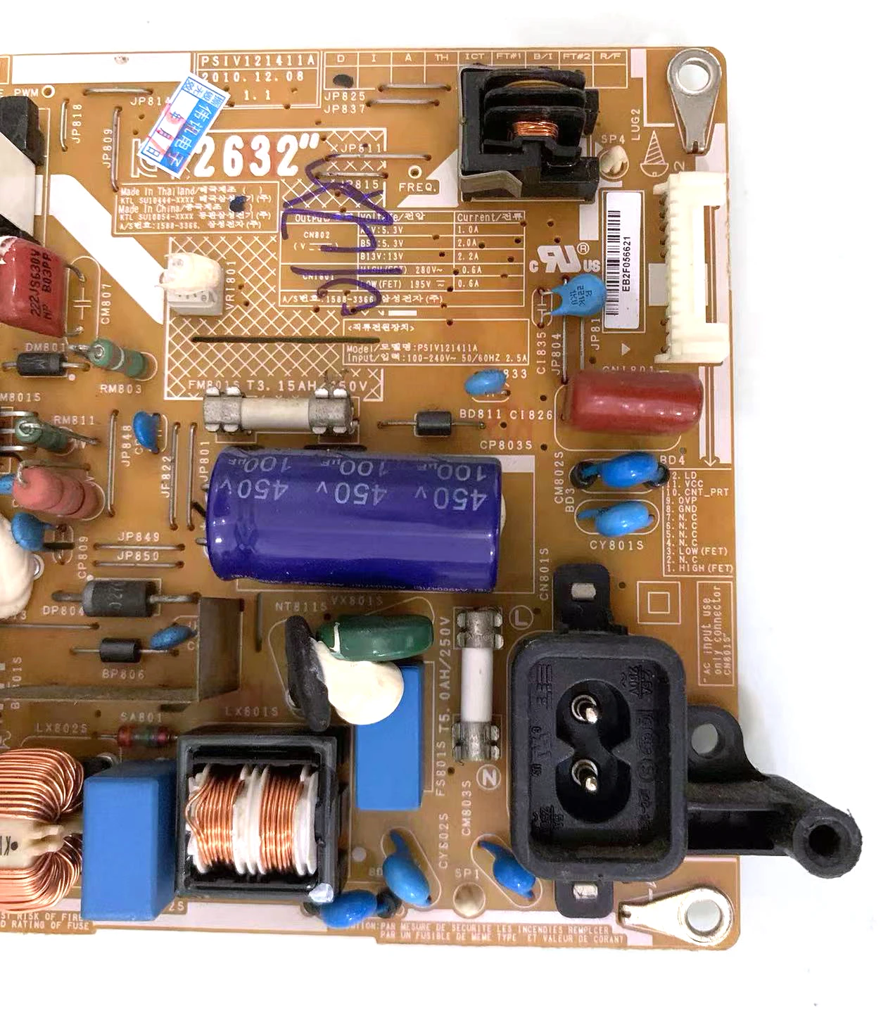 BN44-00438A I2632F1_BDM PSIV121411A Genuine Power Supply Board fits LN26D450G1D LN26D460E1H LN26D467E1H LN32D403E4D LN32D405E5D