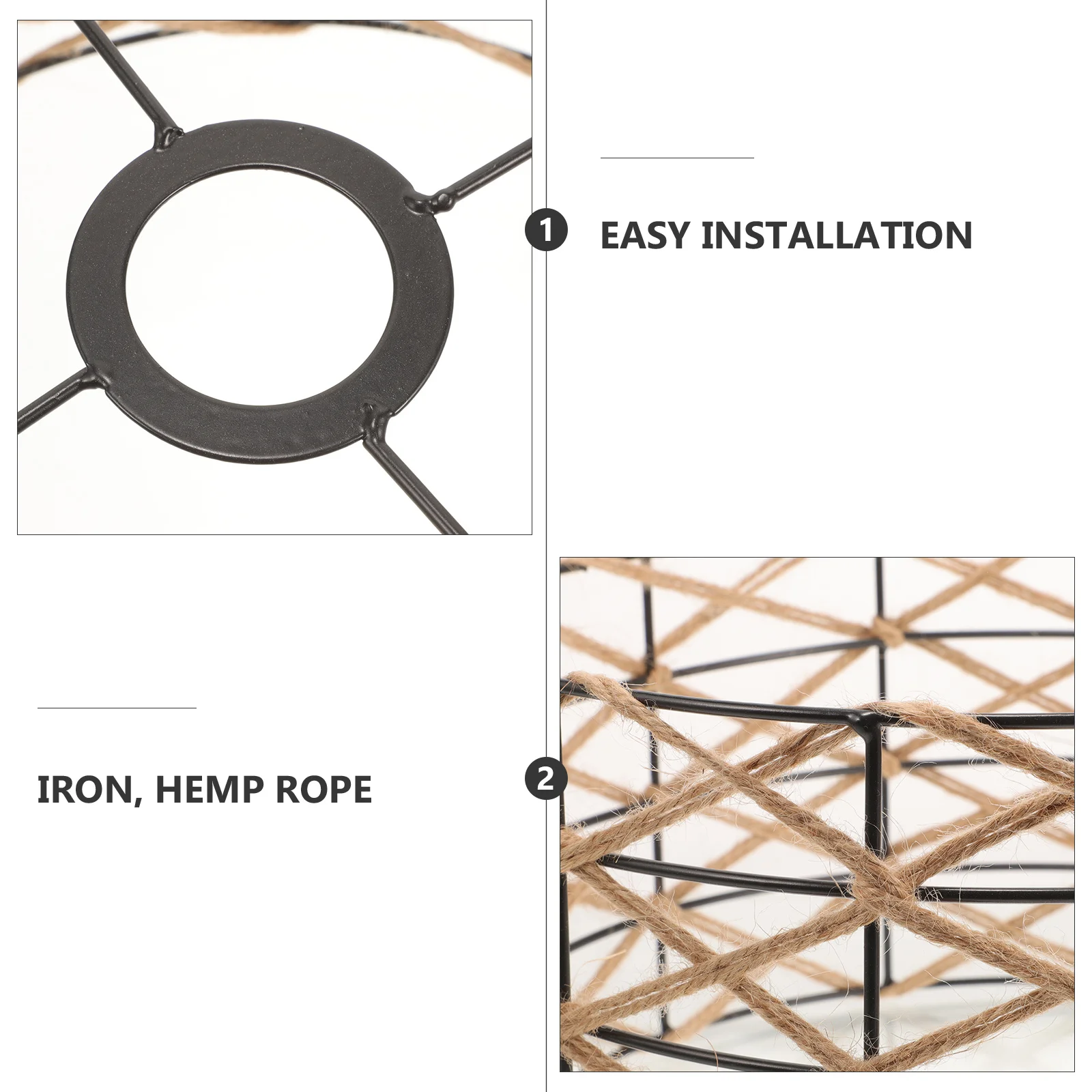 

1 Piece Vintage Lamp Shade Hemp Rope Pendant Light Cover for Ceiling Hanging Chandelier Decorative Lampshade Replacement