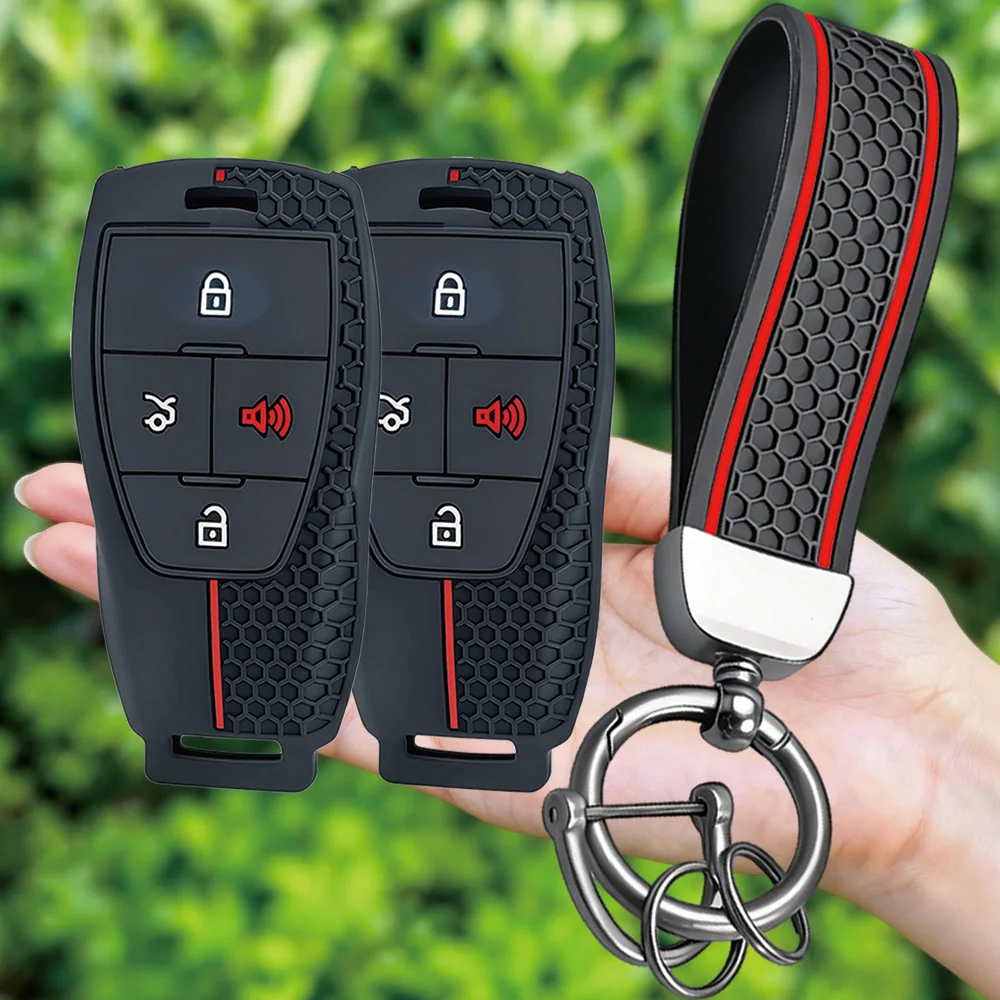 Hot Sale Silicone Keychain for Baic X55 X35 X75 Ii Evo 5 Beijing Bj40 Bj80 U7 X7 Remote Smart Auto Car Key Case Cover Fob Holder