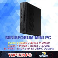 MINISFORUM MS-A1 Mini Pc AMD Ryzen 9 9950X Ryzen 7 9700X DDR5/4xM.2 NVMe SSD Dual 2.5G RJ45 Mini PC,HDMI/DP/Type-C Mini Computer