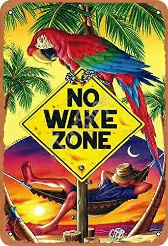 TarSign No Wake Zone Vintage Tin Sign Logo 12 8 inches Advertising Eye-Catching Wall Decoration