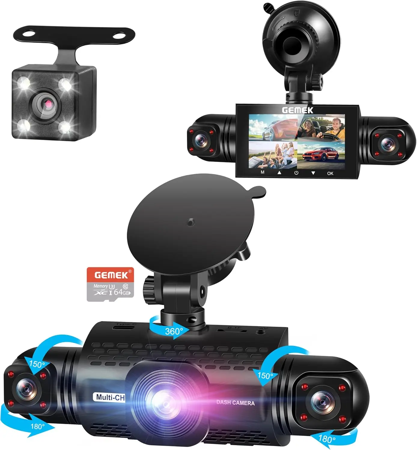 360° 4CH Dash Cam F… - image