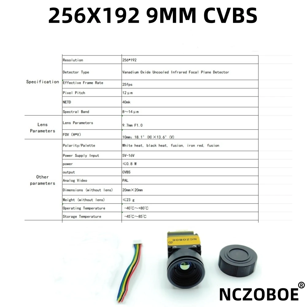 

Модуль инфракрасной тепловизионной камеры NCZOBOE для БПЛА, HD-разрешение 256*192, 384*288, 640*512, объективы 4 мм, 9,7 мм, интерфейсы OEM USB CVBS