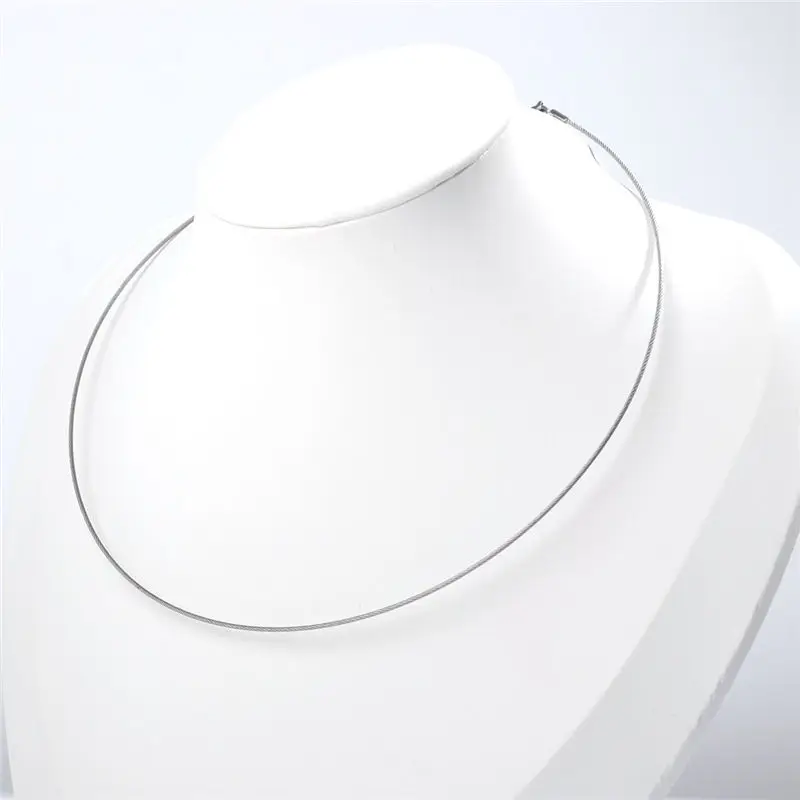 1 Piece New 304 Stainless Steel Collar Neck Necklace Simple Jewelry For Women Girls Men Gift 45cm(17 6/8") Long, - Image 3