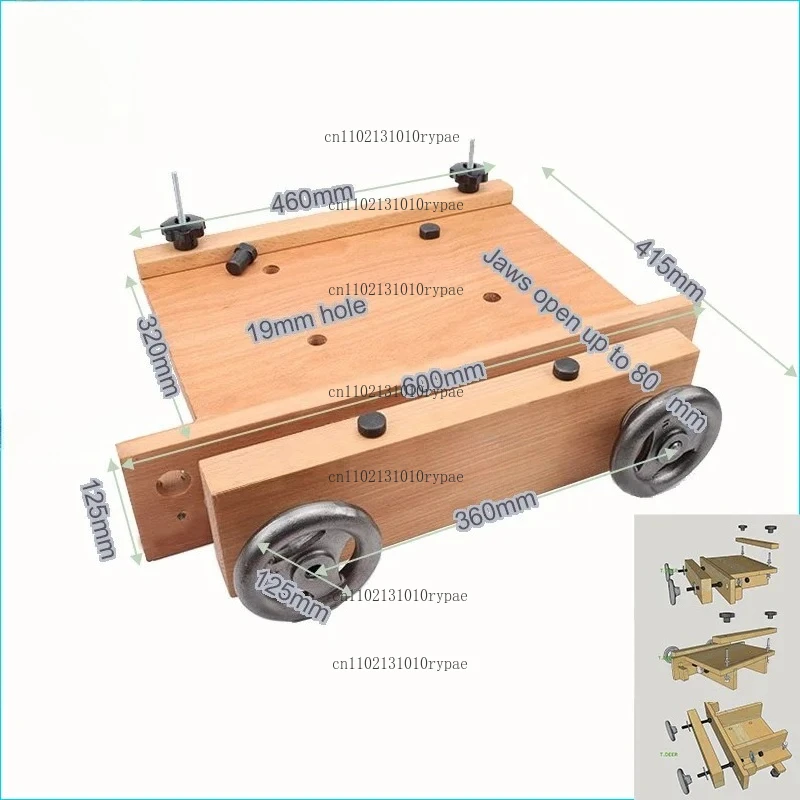 WB-4316 Woodworking Bench，Workstation， Benchtop， Double Wheel Vise Worktable