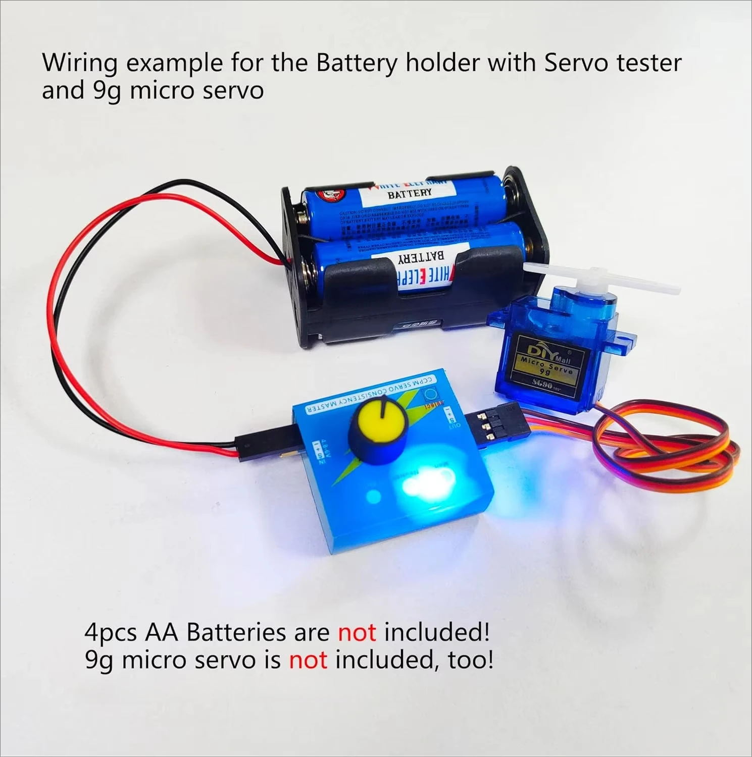 3CH Digital Servo Tester ESC Speed Controller Checker CCPM Servo Consistency Master + 4 Cell AA Battery Holder Case for  Servo