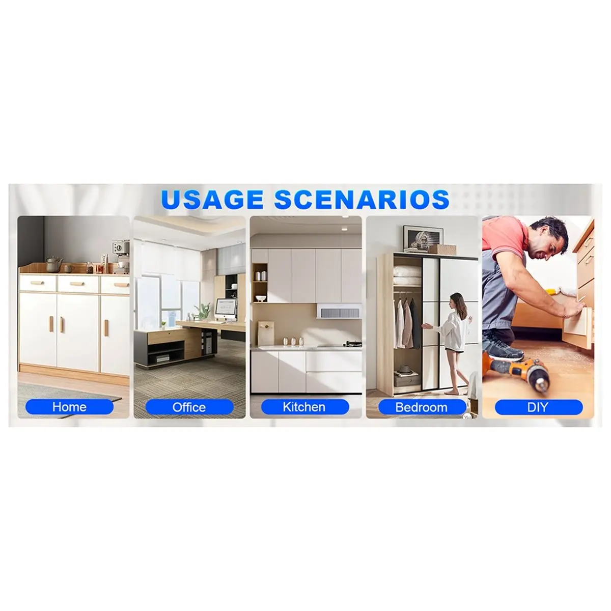 fitfit Ultra Thin Magnetic Cabinet Door Catch, Stainless Steel Latches with Adhesive, Easy Install 10 Pack