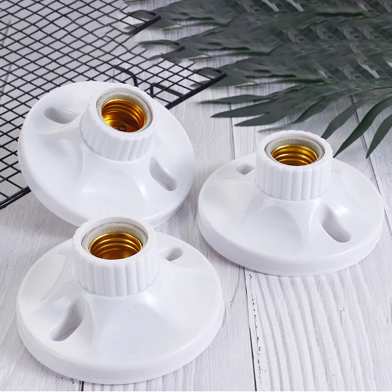 

E27 LED Light Bulb Holder Round Square Fitting Socket with US Plug Switch E27 Base Hanging Lamp Socket 6A 220V-250V
