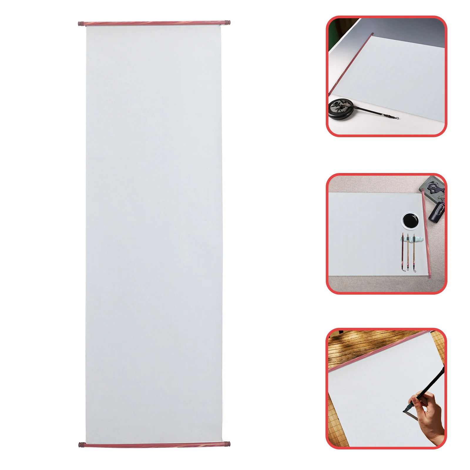 

Portable Calligraphy Water Cloth Reusable Writing Cloth Blank Scroll for Home School Daily Use Practice Wall Scroll