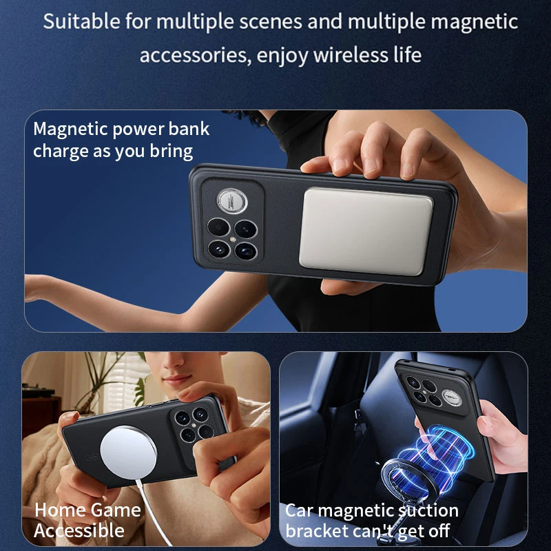 Luxury Soft Silicone Leather Case For Xiaomi Poco F6 F7 F8 Ultra X6 X7 X8 Pro Max Full Lens Protection Magnetic Charging Cover view 6