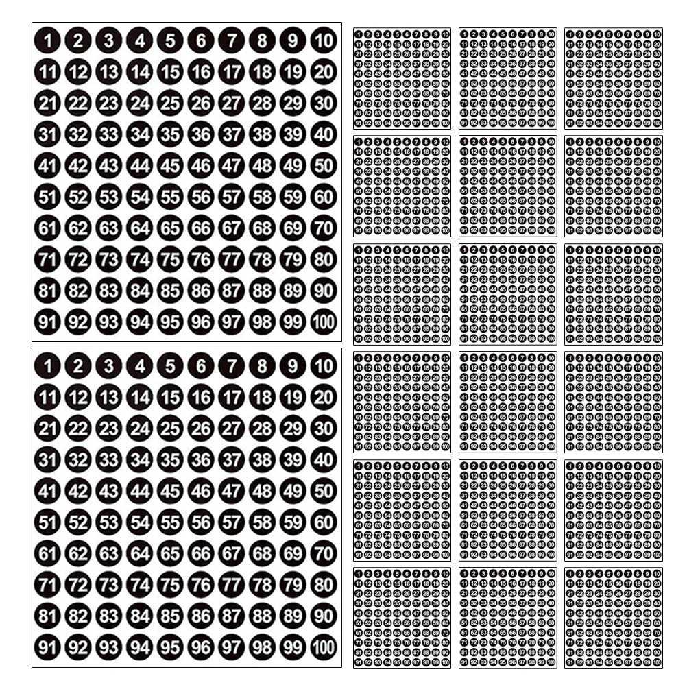 

2500 Pcs Number Stickers Consecutive Labels Easy Apply Decals Color Numbered Embossing Colored Round Book Embosser