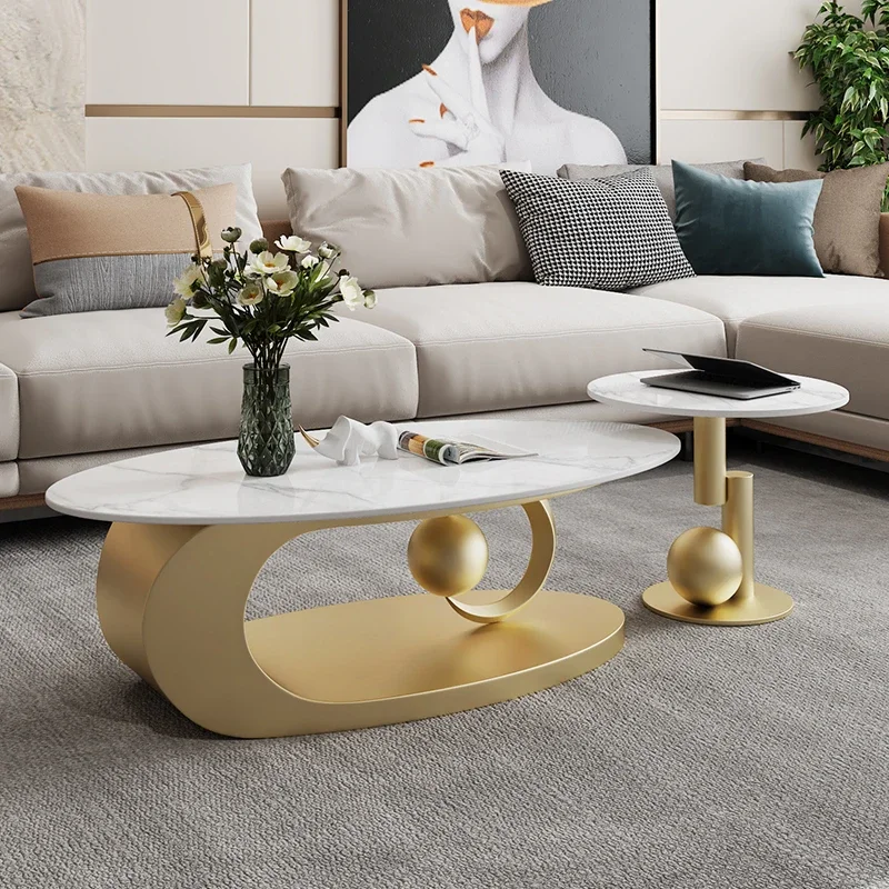 Hardcover Luxury Coffee Table Modern Design Floor Gold Coffee Table Living Room Italian Mesa Centro Salon Furniture For Home