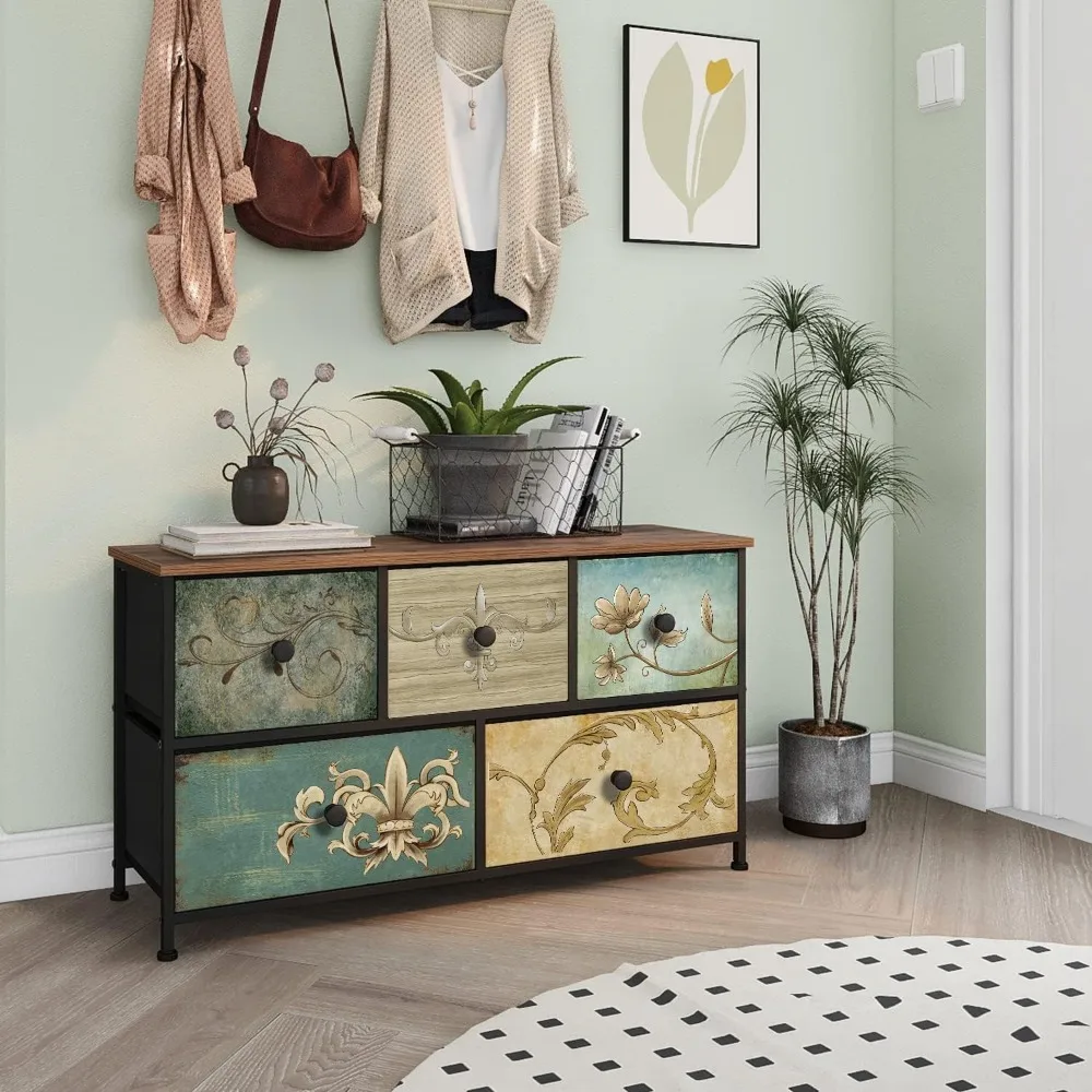 

Dresser with Drawers for Bedroom Chest of Drawers Fabric Dresser for Closet,Nursery Entryway Hall Tree TV Stand