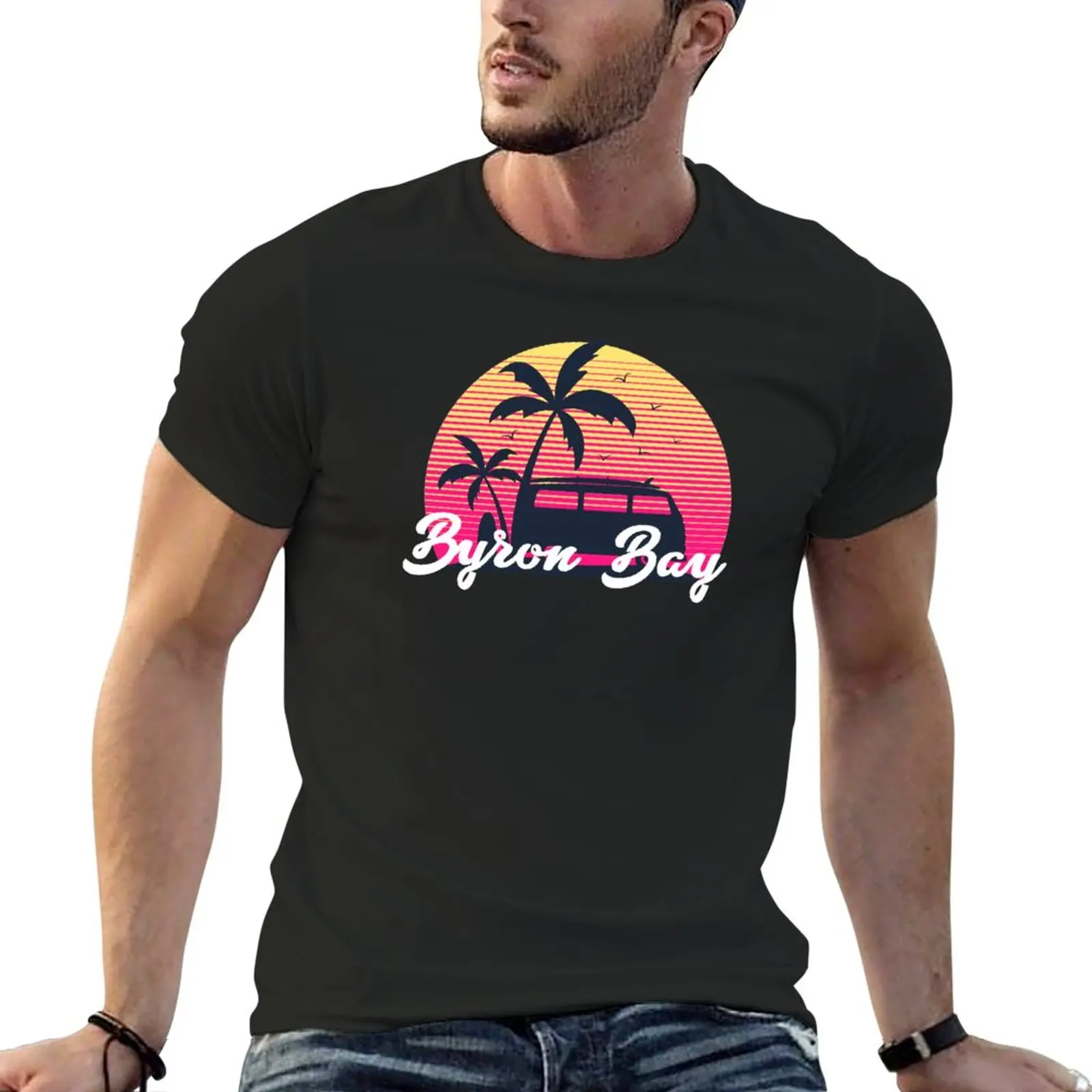 New Byron bay, Australia sunset T-Shirt Short sleeve black t shirts sweat shirts quick drying t-shirt mens t shirts