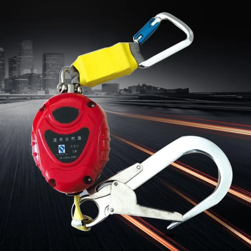 High Strength Retractable Fall Protection Gear 3 Meter Webbing & Wire Rope Lifeline Height Construction Anti Falling