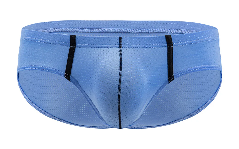 

Men's Sexy Bikini Youth Ice Silk Mesh Breathable Elastic Sports Panties Low-rise Sexy Bulge Pouch Brief Hip Lift Swimming Trunks