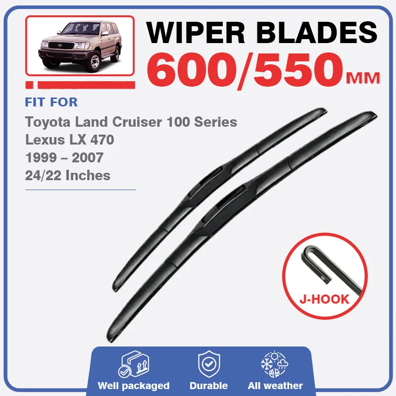 Front Wiper Blades For Toyota Land Cruiser 100 J100 Lexus LX 470 1999 - 2007 Windshield Brushes Windscreen Window Accessories