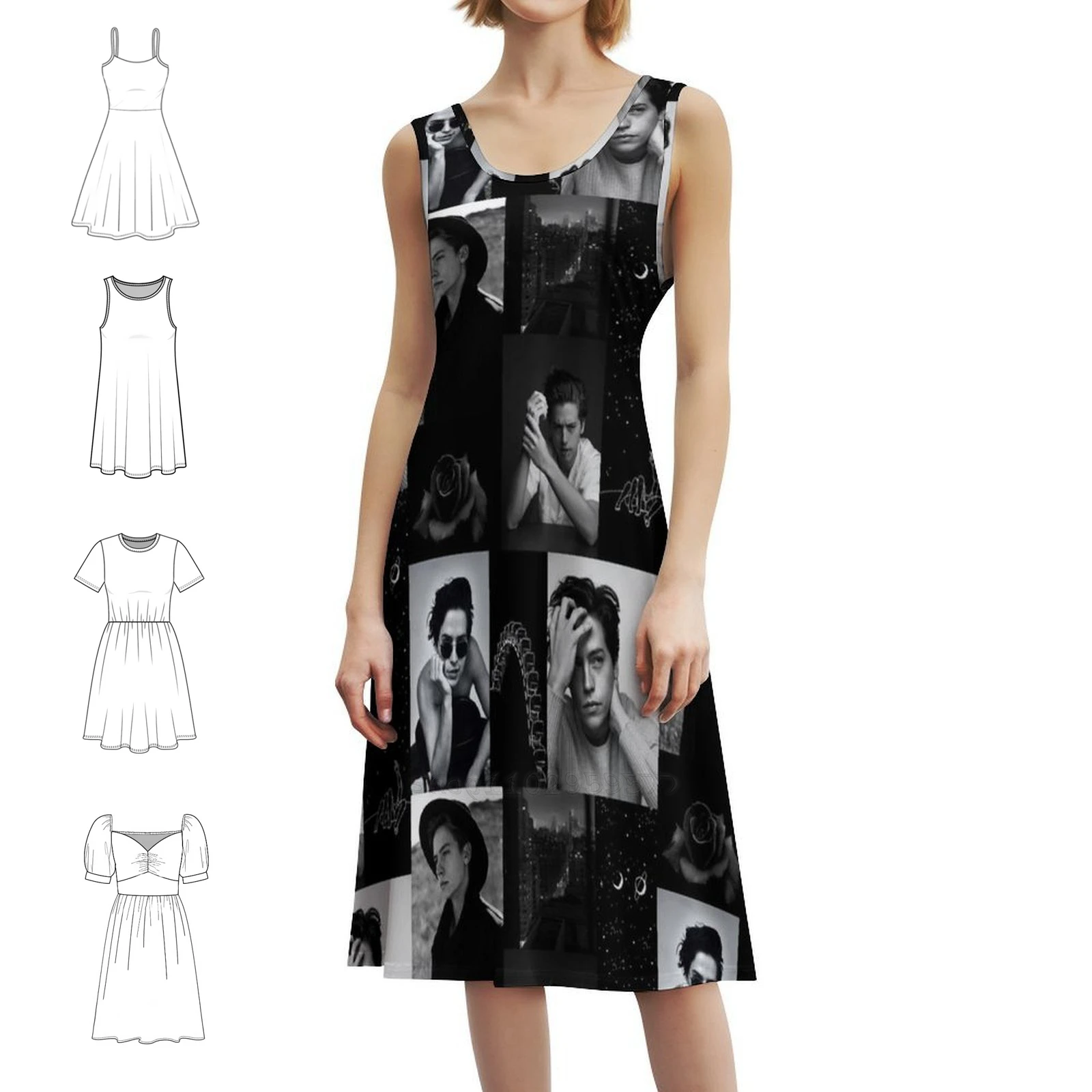 

Женское элегантное вечернее платье Cole Sprouse-Riverdale, платье трапециевидной формы с короткими/длинными/без рукавов, варианты Cole Cole Sprouse, черное