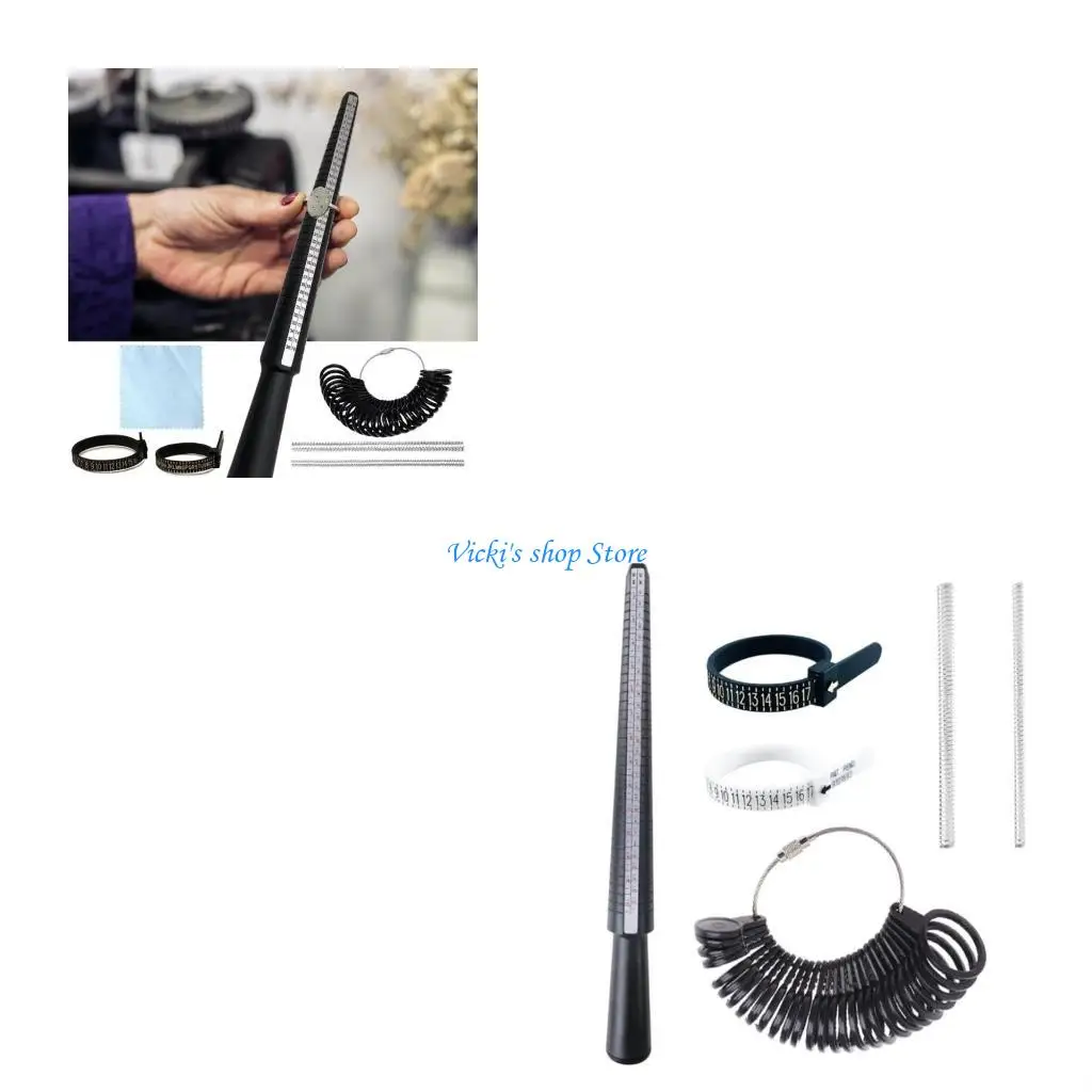 3/4/6/7 قطعة خواتم Sizer أداة قياس خواتم مغزل قياس حجم خواتم معدنية Sizers أداة عدة الضابط للنساء الرجال #1