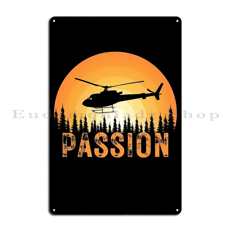 هليكوبتر الطيار علامات معدنية المنزل المرآب جدار اللوحة تصميم جدار جدارية تين تسجيل ملصق #1
