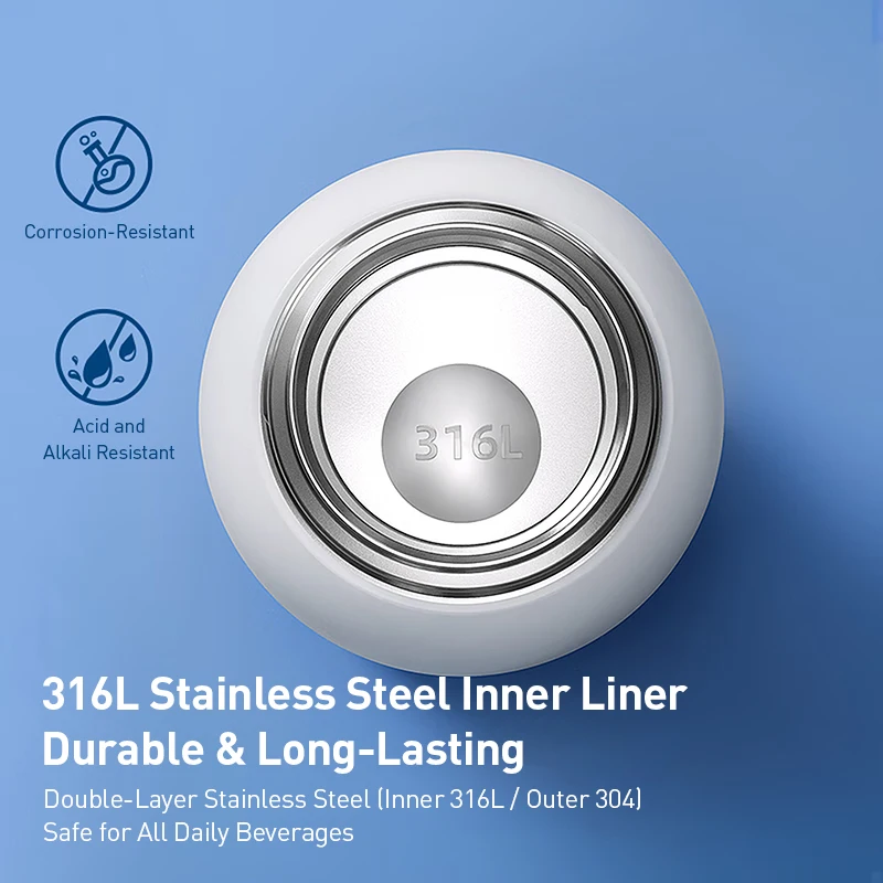 كوب فيليبس 560 مل معزول، كوب معزول للأطفال، كوب ماء آمن مع فتح بصمات الأصابع وعرض درجة حرارة الماء