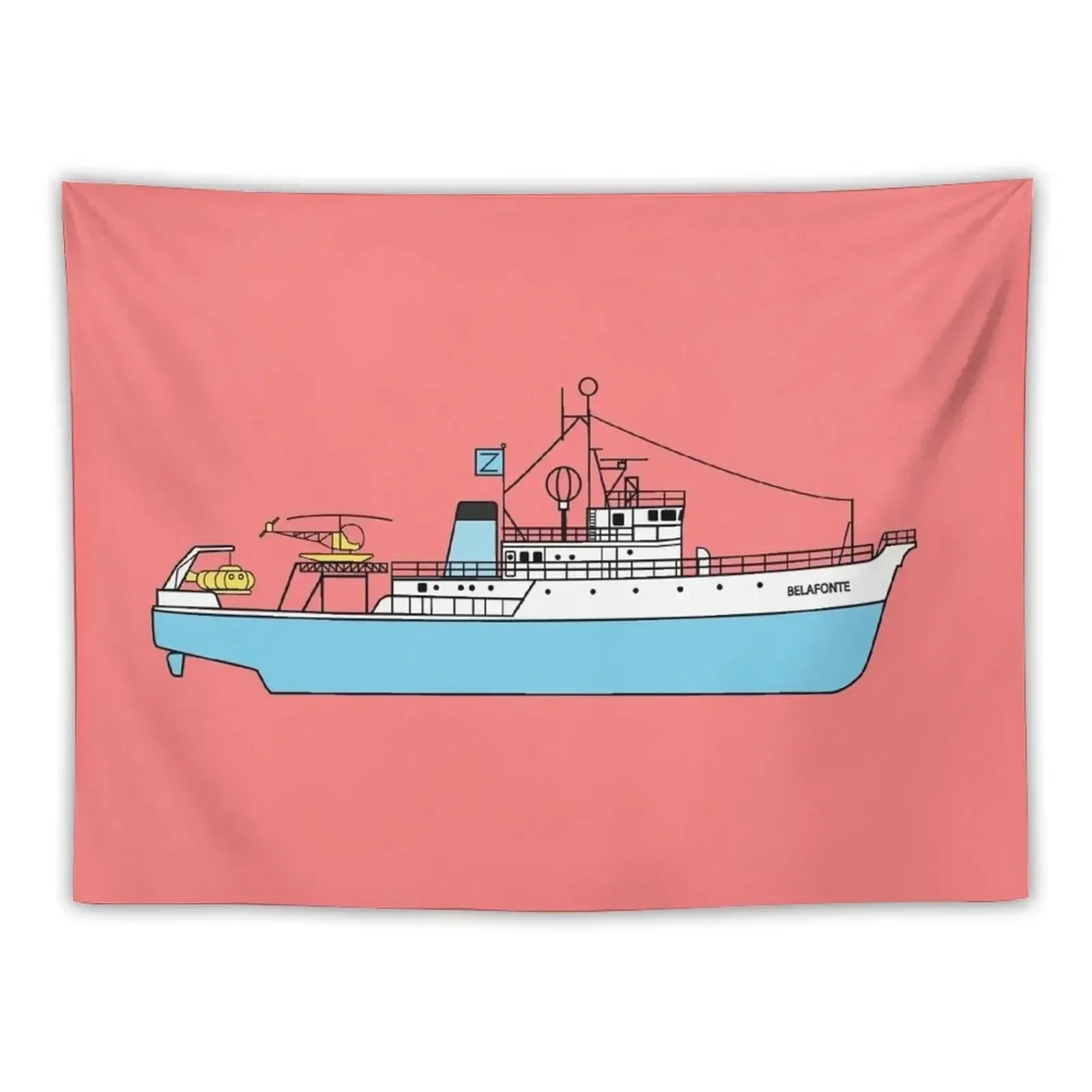 Life Aquatic by Steve Zissou - The Belafonte Tapestry Home Decor Aesthetic Cute Decor Tapestry