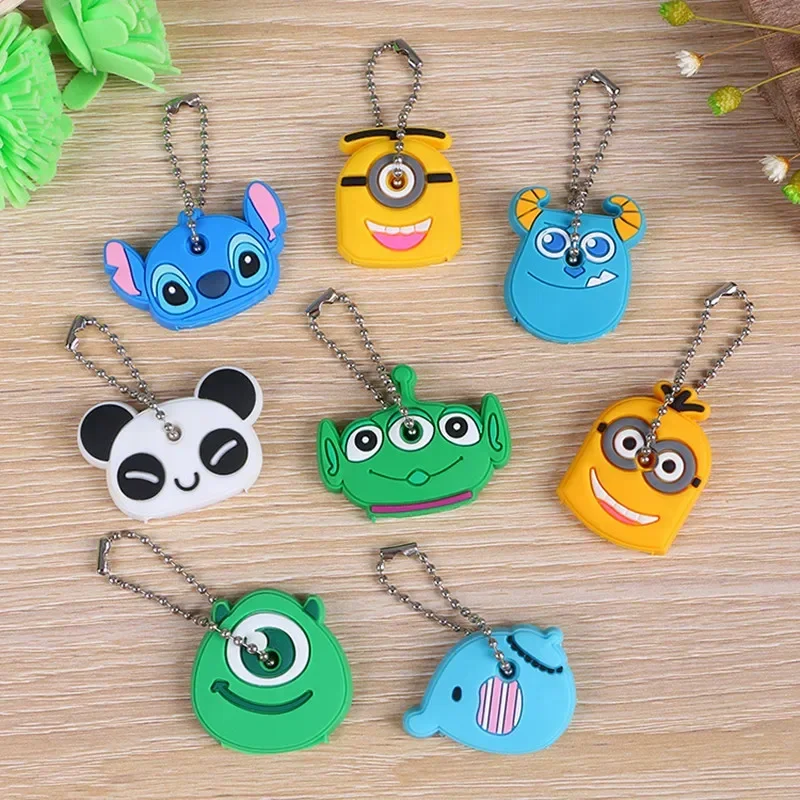 1PC Cartoon Creative Key Holder PVC Soft Keychain Ornament Pendant Cute Silicone Protective key Case Cover For Keys