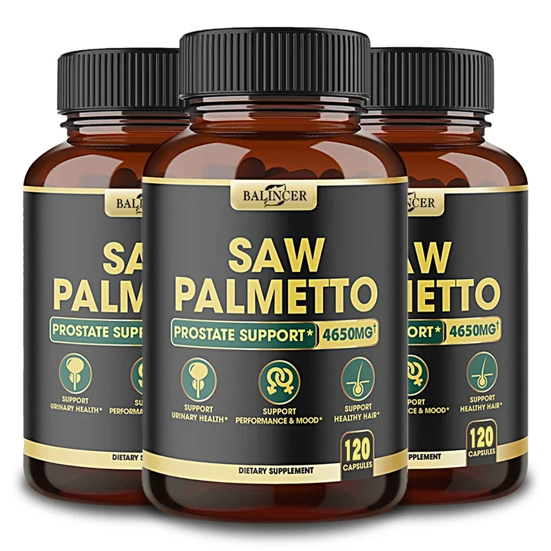 11-in-1 Saw Palmetto Capsules with Ashwagandha, Turmeric, Tribulus, Maca, Healthy Prostate and Hair Support