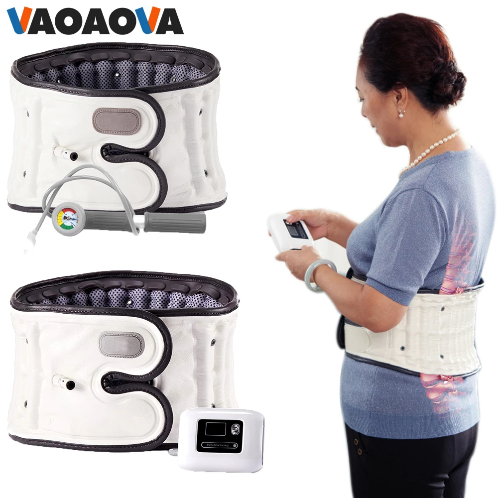 Inflatable Lumbar Waist Belt Air Decompression Back Support Traction Device Health Care Spine Massage Brace Backache Pain Relief