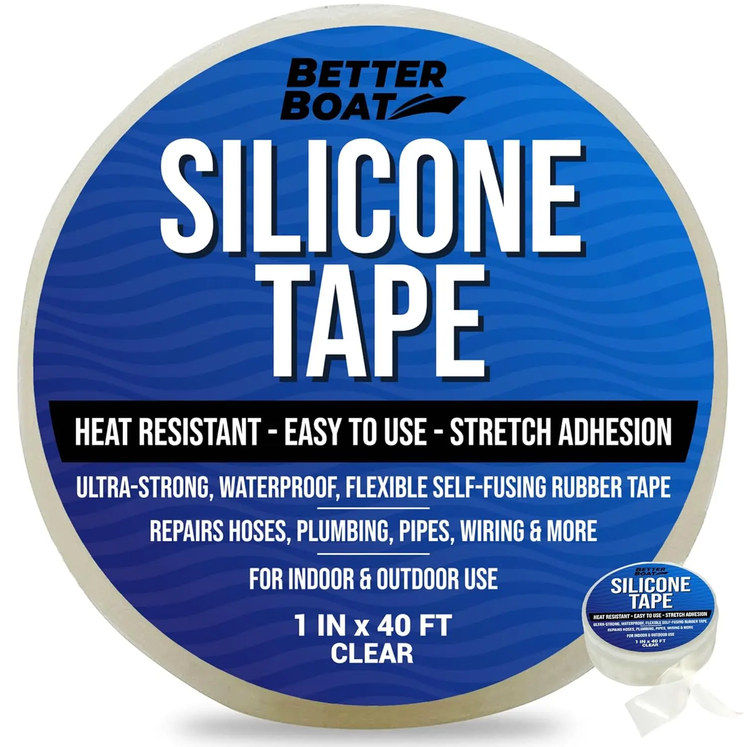 

Clear Self-Fusing Silicone Tape, 40ft for Waterproof Leak Repair and Electrical Insulation