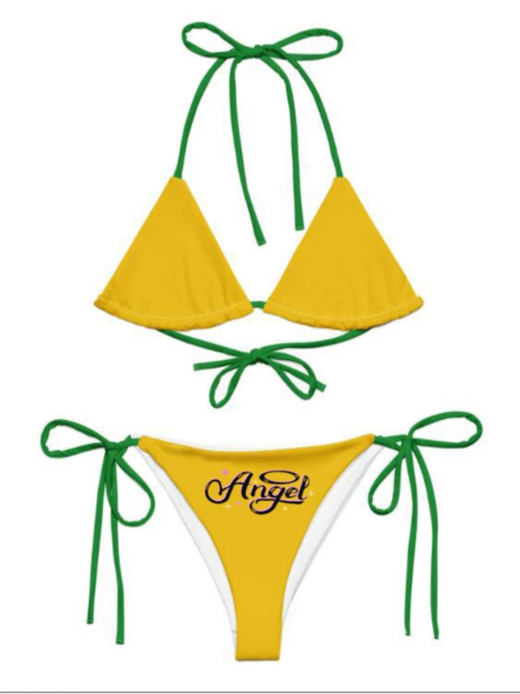 

New European and American sets, printed letters, comparison of national flag colors, women's patch swimsuits, summer beach clot