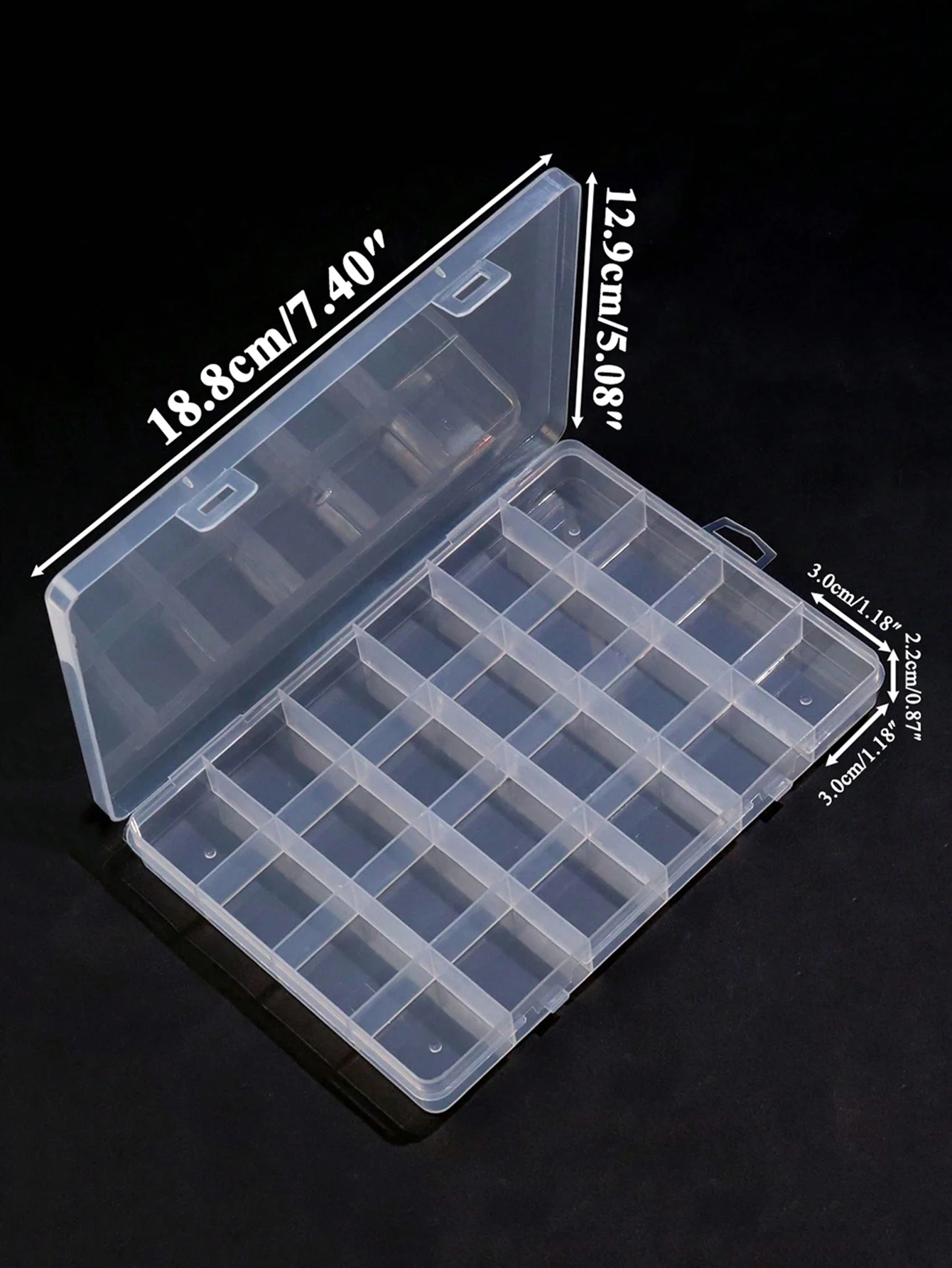 1PC ネイルアートクリアプラスチック収納ボックスオーガナイザー、工芸品、ジュエリー、爪、ビーズ、DIY 用品用の小さな部品収納ケース